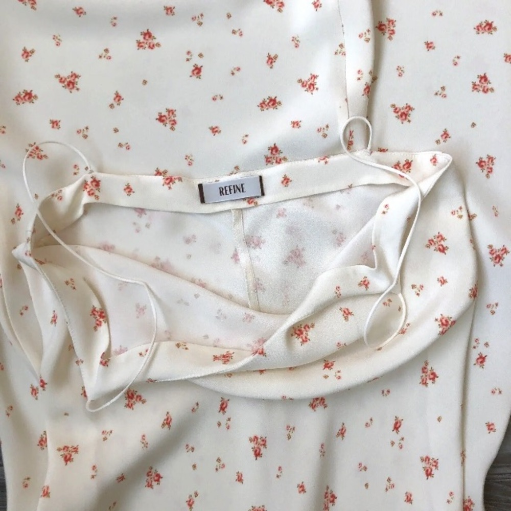 REFINE_MOOD THE CAROYLN BIAS CUT FLORAL MIDI DRESS SIZE 2